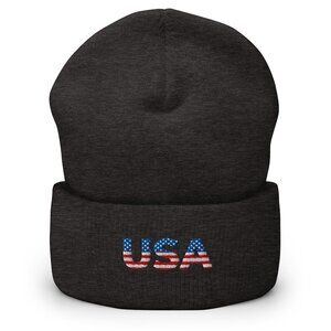 USA Embroidered Cuffed Beanie – Cozy Unisex beanie